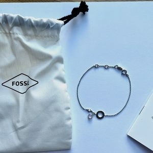 Fossil Silver Bracelet with Charm